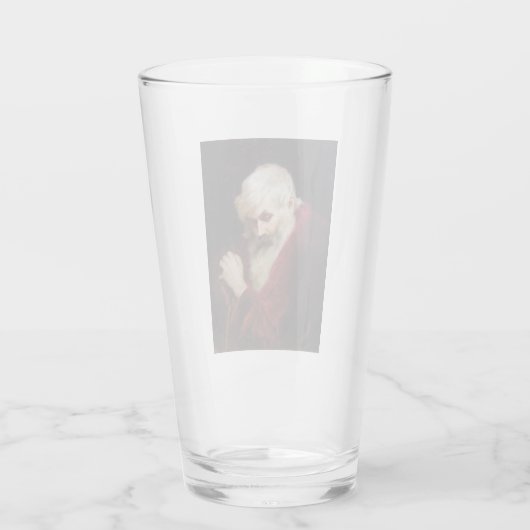 Oud Man in een rode kat (kerstmis) Glas (Achterkant)