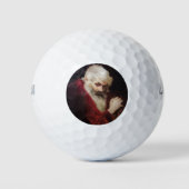 Oud Man in een rode kat (kerstmis) Golfballen (Voorkant)