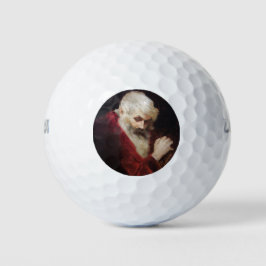 Oud Man in een rode kat (kerstmis) Golfballen