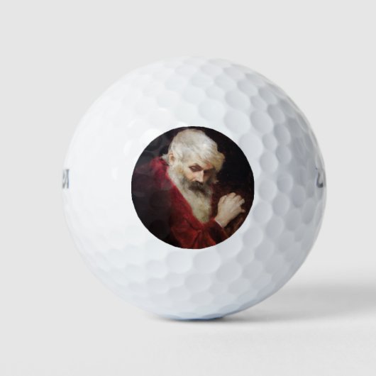 Oud Man in een rode kat (kerstmis) Golfballen (Voorkant)
