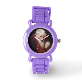 Oud Man in een rode kat (kerstmis) Horloge