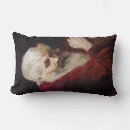 Oud Man in een rode kat (kerstmis) Kussen