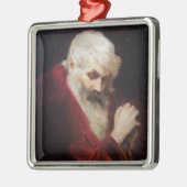 Oud Man in een rode kat (kerstmis) Metalen Ornament (Links)