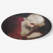 Oud Man in een rode kat (kerstmis) Papieren Bordje (Gekanteld)