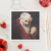 Oud Man in een rode kat (kerstmis) Servet (Insitu)