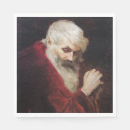 Oud Man in een rode kat (kerstmis) Servet