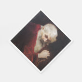 Oud Man in een rode kat (kerstmis) Servet (Hoek)