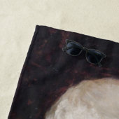 Oud Man in een rode kat (kerstmis) Strandlaken (In situ)