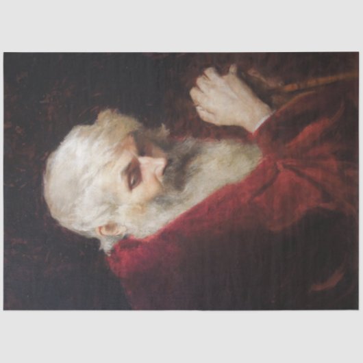 Oud Man in een rode kat (kerstmis) Tissuepapier (Voorkant)