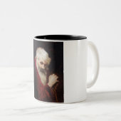 Oud Man in een rode kat (kerstmis) Tweekleurige Koffiemok (Voorkant rechts)