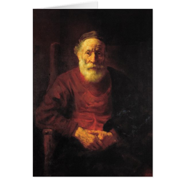Oud man in rood - Rembrandt (Voorkant)
