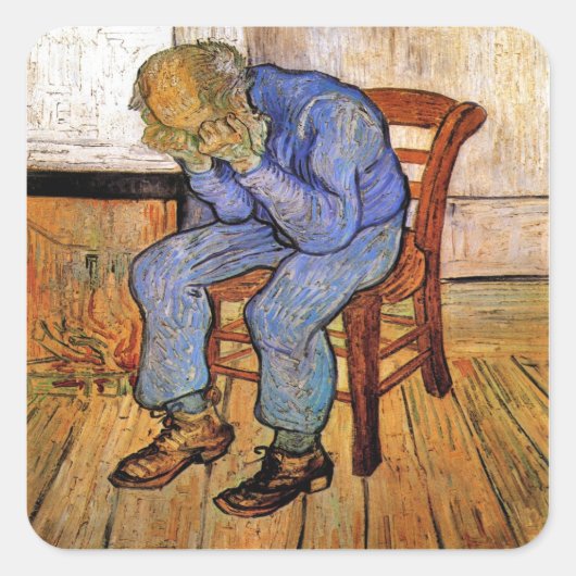 Oud Man in Sorrow door Vincent van Gogh 1890 Vierkante Sticker (Voorkant)