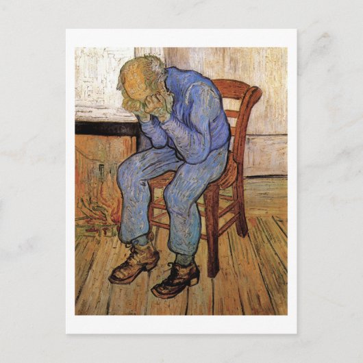 Oud Man in Sorrow Van Gogh Fine Art Briefkaart (Voorkant)