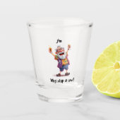 Oud Man kleurrijke feestlegende Shot Glas (Voorkant)