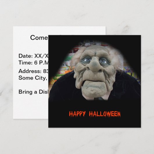 Oud Man Masker in Zwarte Achtergrond Kaart (Voorkant / Achterkant)