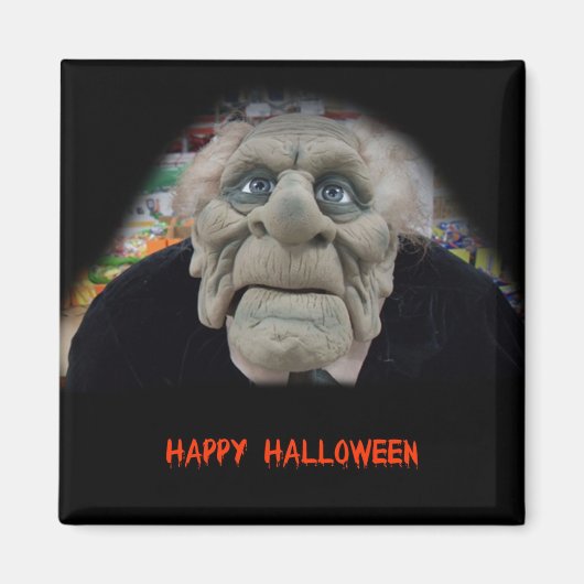 Oud Man Masker in Zwarte Achtergrond Magneet (Voorkant)