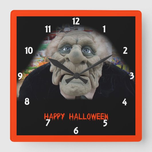 Oud Man Masker in Zwarte Achtergrond Vierkante Klok (Voorkant)