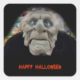 Oud Man Masker in Zwarte Achtergrond Vierkante Sticker