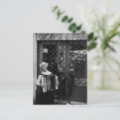 Oud man met accordeon Post Card Briefkaart (Staand voorkant)