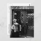 Oud man met accordeon Post Card Briefkaart (Voorkant / Achterkant)