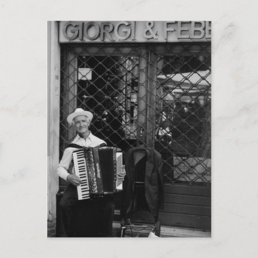Oud man met accordeon Post Card Briefkaart (Voorkant)