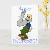 Oud Man met baard "Happy Retirement!" Kaart (Gele Bloem)