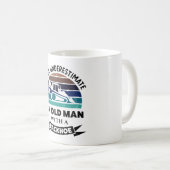 Oud Man met backhoe Funny Excavator Gift Dads Koffiemok (Voorkant rechts)