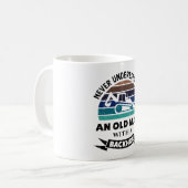 Oud Man met backhoe Funny Excavator Gift Dads Koffiemok (Voorkant links)