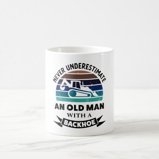 Oud Man met backhoe Funny Excavator Gift Dads Koffiemok (Center)