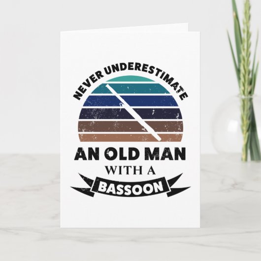 Oud Man met Bassoon Funny Gift Dad Kaart (Voorkant)