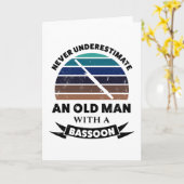 Oud Man met Bassoon Funny Gift Dad Kaart (Gele Bloem)