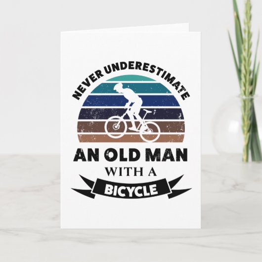 Oud Man met Bicycle Funny Gift Dad Kaart (Voorkant)