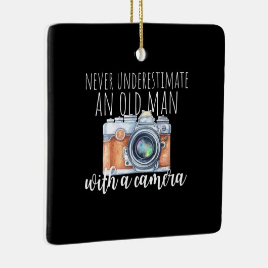 Oud Man met camera Keramisch Ornament (Rechts)