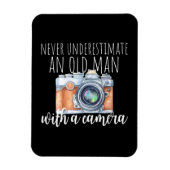 Oud Man met camera Magneet (Verticaal)
