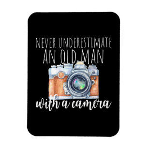 Oud Man met camera Magneet