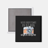 Oud Man met camera Magneet (Voorkant / Achterkant)