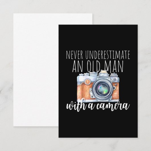 Oud Man met camera RSVP Kaartje (Voorkant / Achterkant)