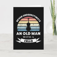 Oud Man met Cello Funny Gift Dad