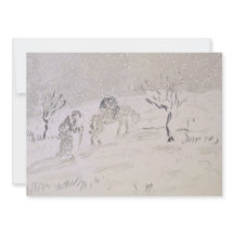 Oud Man met Donkey in sneeuw ~ Gouche ~ FC Friesek