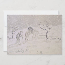 Oud Man met Donkey in sneeuw ~ Gouche ~ FC Friesek Aankondiging