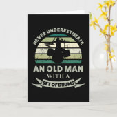 Oud Man met drums Funny Dad Gift Kaart (Gele Bloem)