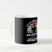 Oud Man met drums Funny Gift Dad Koffiemok (Voorkant links)