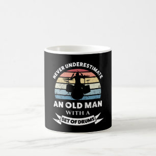Oud Man met drums Funny Gift Dad Koffiemok