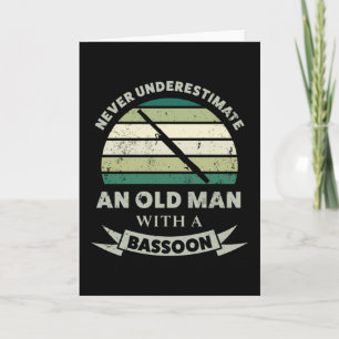 Oud Man met een Bassoon Funny Pap Gift Kaart