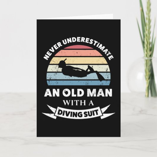 Oud Man met een duikpak Kaart (Voorkant)