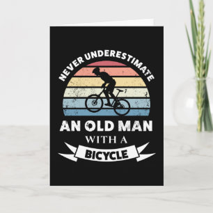 Oud Man met een fiets... grappige cadeauvader Kaart