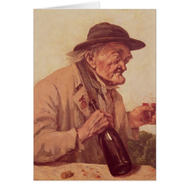 Oud Man met een glas wijn (Voorkant)