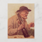 Oud Man met een glas wijn Briefkaart (Voorkant)