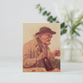 Oud Man met een glas wijn Briefkaart (Staand voorkant)