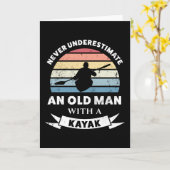 Oud Man met een Kayak Funny Gift Pa Kaart (Gele Bloem)